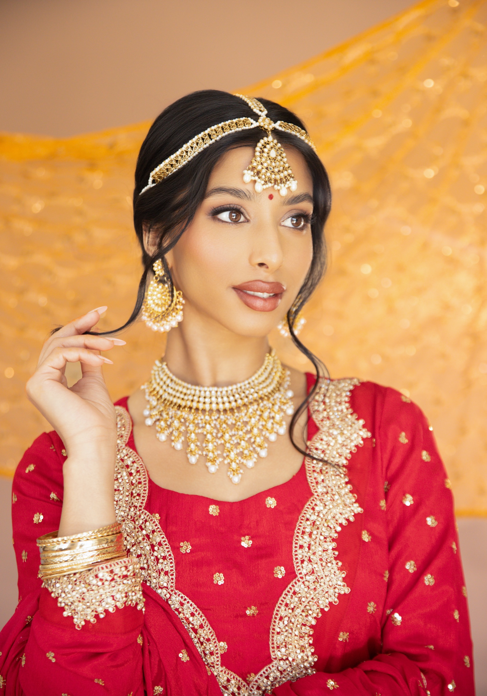 Elegant bride wedding day beauty Los Angeles makeup and hair services