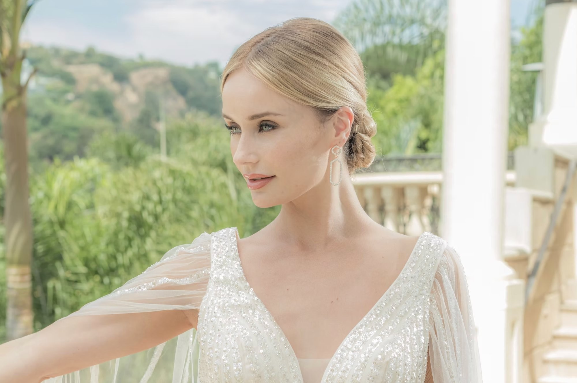 Outdoor bridal portrait wedding hair styling natural light photography